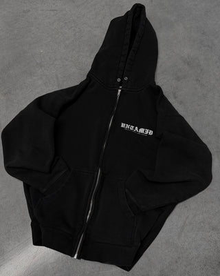 SHOOT FIRST, AIM LATER ZIP HOODIE