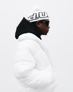 WHITE JACQUARD BEANIE