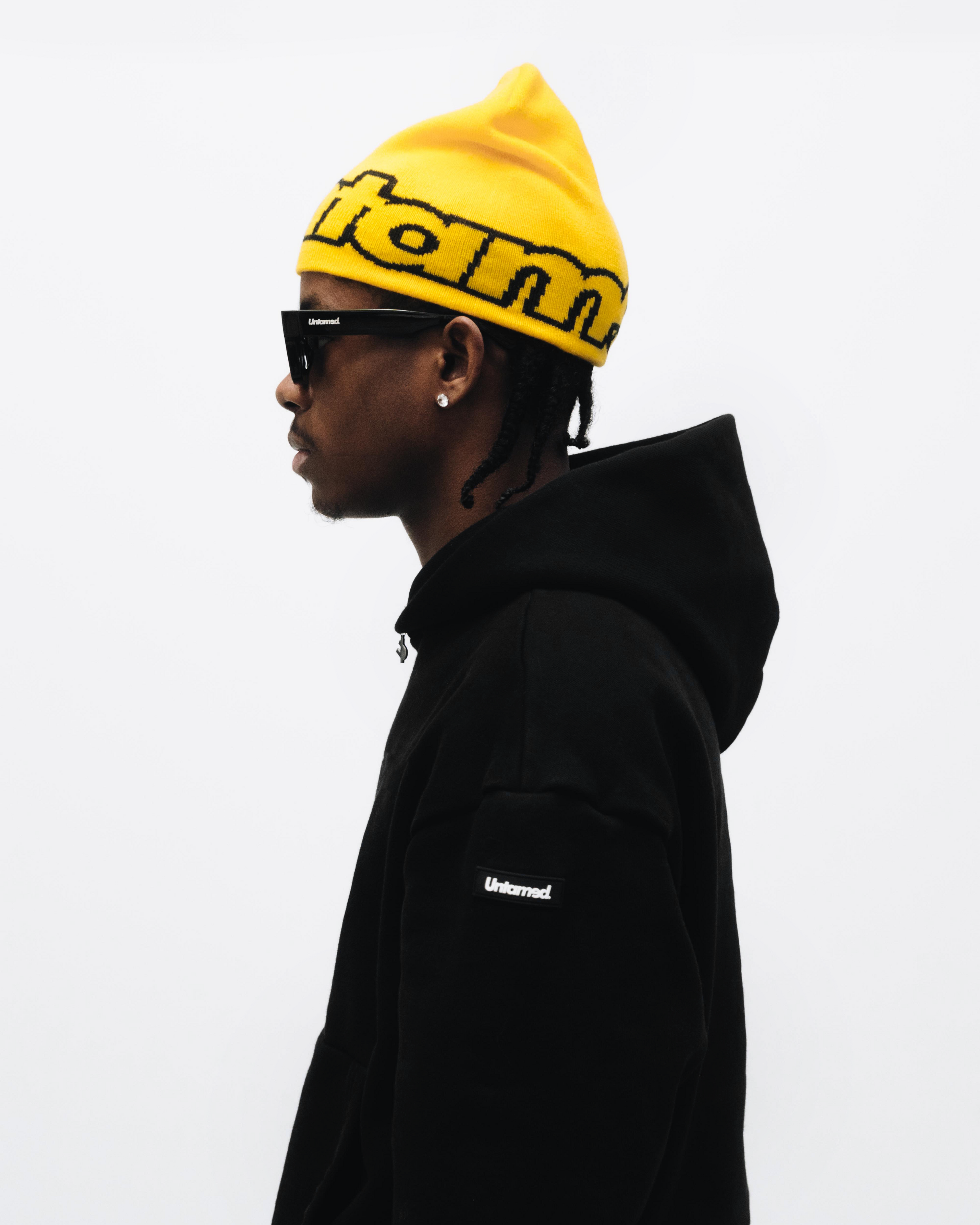YELLOW JACQUARD BEANIE