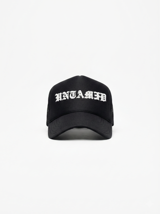 BLACK OLD ENGLISH TRUCKER HAT