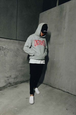 UNTAMED ATHLETIC GREY UNIVERSITY HOODIE