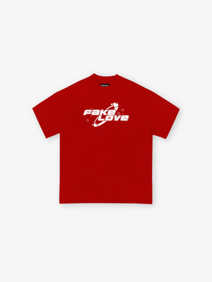 UNTAMED FAKE LOVE RED TEE